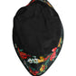 Men Black Floral Print Nylon Fisherman Cap Hat