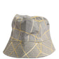 Men Gray Checkered Bucket Fisherman Capello Hat