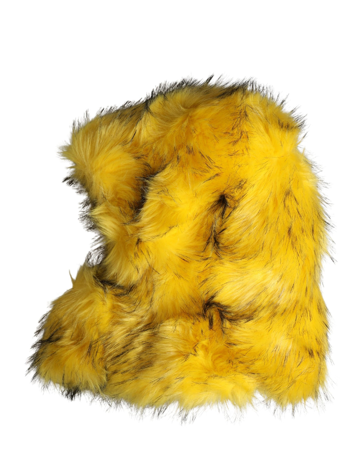 Yellow Modacrylic Fur Women Bucket Capello Hat