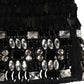 Black Wool Crystal Embellished Balaclava Hat