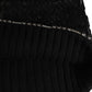 Black Wool Crystal Embellished Balaclava Hat