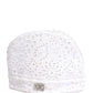 White Cotton Embroidered DG Crystal Headwear Hat