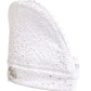 White Cotton Embroidered DG Crystal Headwear Hat