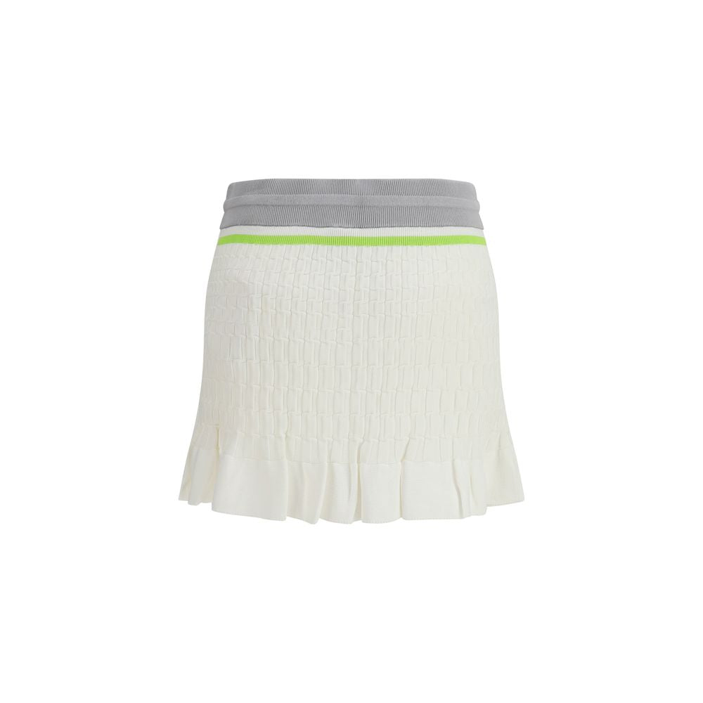 White Cotton Mini Skirt