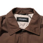 Brown Cotton Stretch Full Zip Bomber Jacket