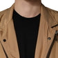 Brown Single Breasted Layered Coat Jacket