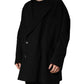 Black Double Breasted 2 Buttons Suit Jacket