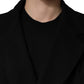 Black Double Breasted 2 Buttons Suit Jacket