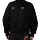 Men Black Nylon Full Zip Bomber Jacket