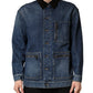 Black Blue Cotton Denim Blouson Men Jacket