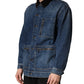Black Blue Cotton Denim Blouson Men Jacket
