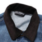 Black Blue Cotton Denim Blouson Men Jacket
