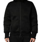 Men Black Hooded Full Zip Bomber Jacket