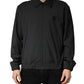 Black Wool Logo Full Zip Men Bomber Jacket