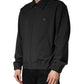 Black Wool Logo Full Zip Men Bomber Jacket