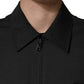 Black Wool Logo Full Zip Men Bomber Jacket
