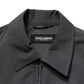 Black Wool Logo Full Zip Men Bomber Jacket