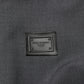 Black Wool Logo Full Zip Men Bomber Jacket