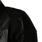 Black Nylon Full Zip Men Biker Coat Jacket