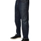 Dark Blue Washed Skinny Cotton Denim  Jeans