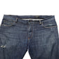 Dark Blue Washed Skinny Cotton Denim  Jeans