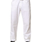 White Straight Mid Waist Denim Trouser Jeans