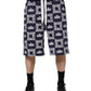 Blue DG Logo Print Chino Men Bermuda Shorts