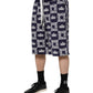 Blue DG Logo Print Chino Men Bermuda Shorts
