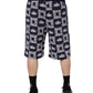 Blue DG Logo Print Chino Men Bermuda Shorts