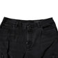 Black Mid Waist Denim Cargo Bermuda  Shorts