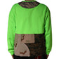 Green Patchwork Heart Men Sweatshirt Sweater