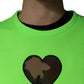 Green Patchwork Heart Men Sweatshirt Sweater