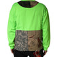 Green Patchwork Heart Men Sweatshirt Sweater