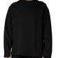 Black Cotton Crew Neck Sweatshirt  Sweater
