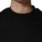 Black Cotton Crew Neck Sweatshirt  Sweater
