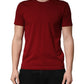 Maroon Cotton Crew Neck Short Sleeves T-shirt
