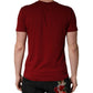 Maroon Cotton Crew Neck Short Sleeves T-shirt
