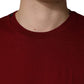 Maroon Cotton Crew Neck Short Sleeves T-shirt