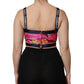 Multicolor Silk Cropped Bustier Corset Top