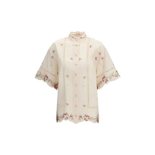 Beige Linen Pattern Shirt