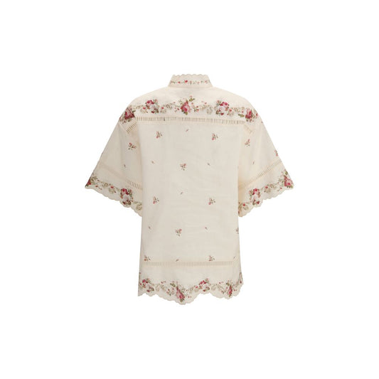 Beige Linen Pattern Shirt
