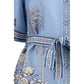 Blue Linen Casual Dress