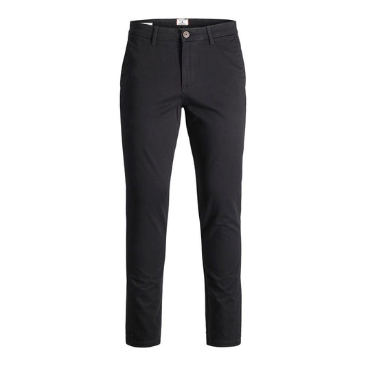 Black Cotton Casual Pants