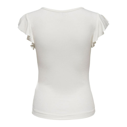 Cream Viscose T-Shirt