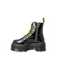 Black Leather Lace-Up Boots