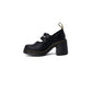 Black Leather High Heel Pumps