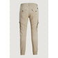 Beige Cotton Cargo Pants