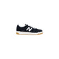 Black And White Leather Athletic Sneakers