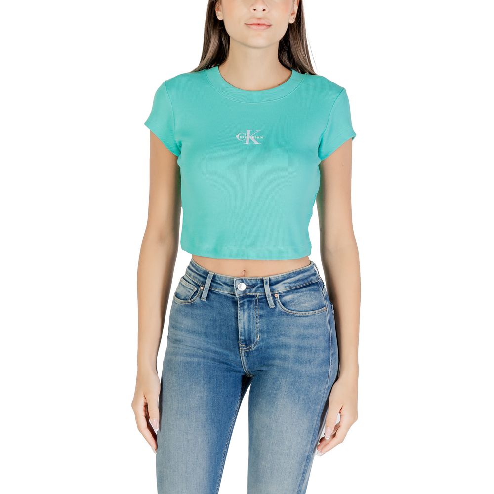 Turquoise Cotton T-Shirt