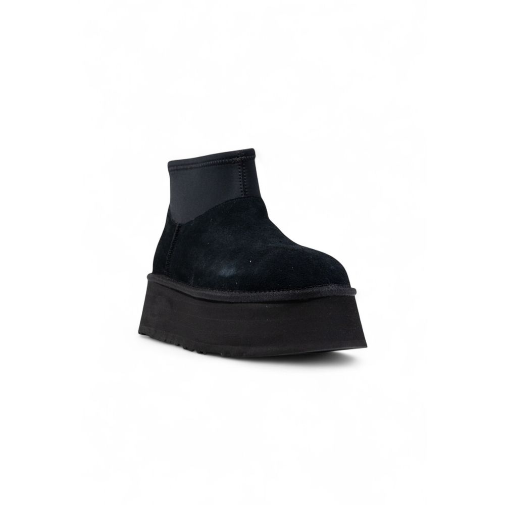 Black Suede Leather Ankle Boots
